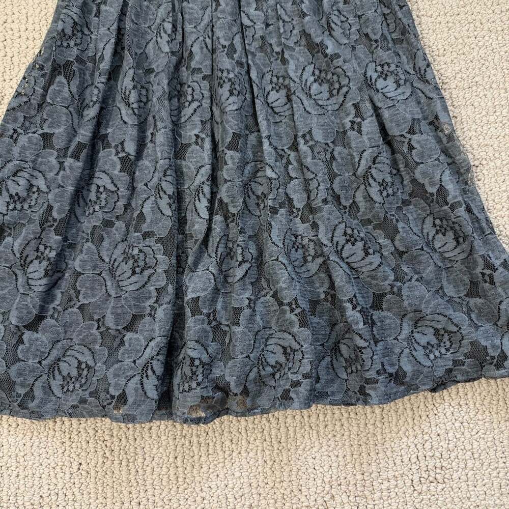 Altar'd State Holiday Party Lace Dress Size Large NWT Charcoal Fit Flare - Picture 4 of 16